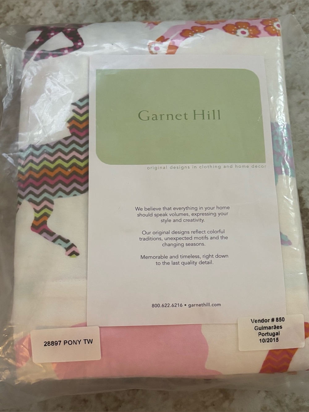NWT Garnet Hill Painted Ponies Twin Sheet Set w/ 2 Pillowcases Colorful Portugal